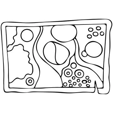 Sketch with Moon Map Coloring Page on White Background. Astronomy Science. Stock Illustration