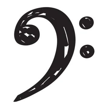 Sketch of a musical note Stock Illustration