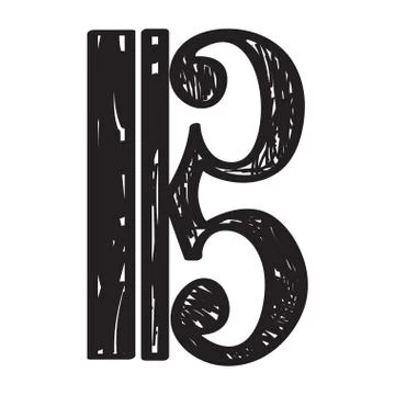 Sketch of a musical note Stock Illustration