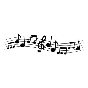 Sketch of musical notes Stock Photos