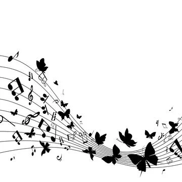 Sketch of musical notes Stock Photos