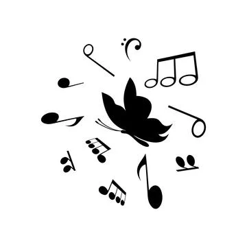 Sketch of musical notes Stock Photos
