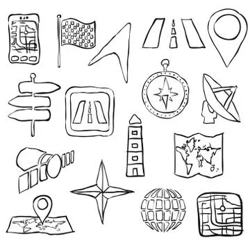 Sketch navigation images Stock Illustration