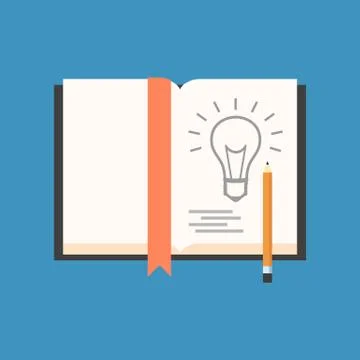 Sketch new idea concept. Flat design. Isolated on color background Stock Illustration