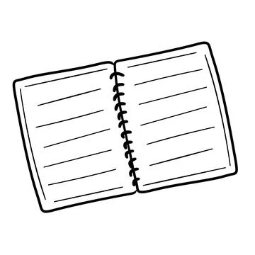 Sketch of notebook with blank sheet. Stock Illustration
