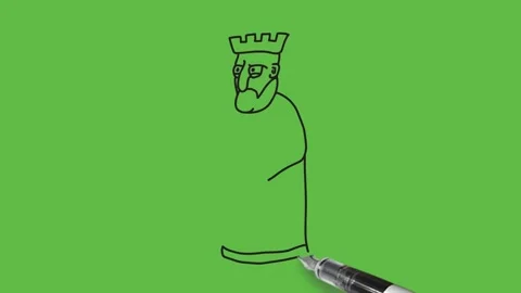 Sketch old man taking something in his hand with grey beard in grey dress Vídeo Stock 157614473