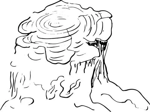 Sketch of old tree stump . vector illustration Stock Illustration