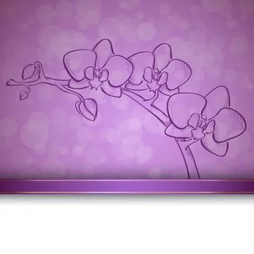 Sketch  orchid background Stock Illustration