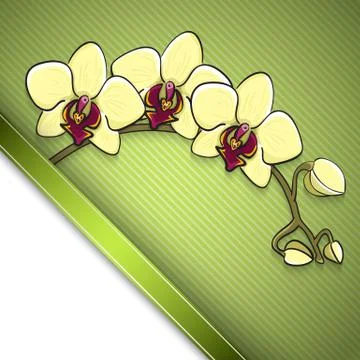 Sketch  orchid background Illustrazione stock