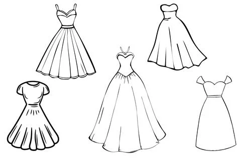 Sketch Outline of Dresses Stock Illustration