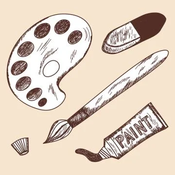 Sketch of paint elements イラスト素材