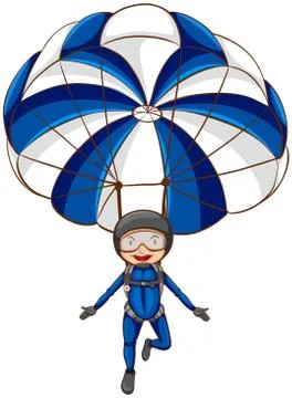 A sketch of a parachute with a boy Ilustración de archivo