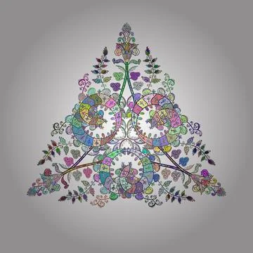 Sketch pattern with abstract ornament. Vector Hand drawn zentangle floral neutra Stock Illustration
