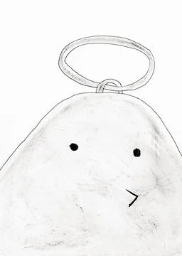 Sketch of pendant in shape of egg or chick closeup 스톡 일러스트