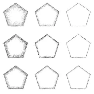 Sketch pentagon design element set イラスト素材