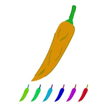 Sketch pepper chili vector cartoon graphic Stock Illustration