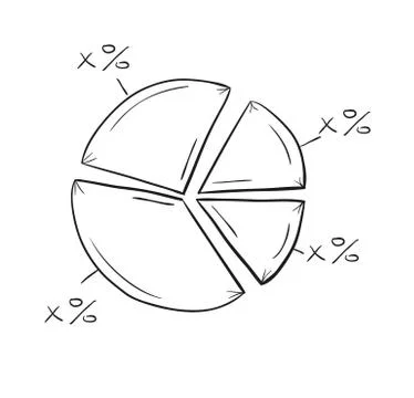 Sketch of the pie chart Stock Illustration
