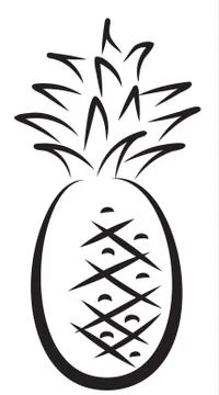 Sketch of pineapple Stock Illustration