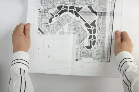 Sketch plan of building construction Fotos de archivo