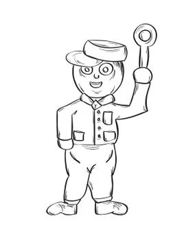 Sketch of the policeman Stock Illustration