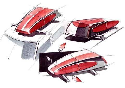 Sketch project is a concept of multimedia installation with an acoustic system Stock Illustration