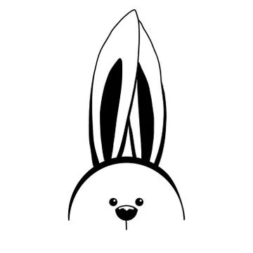 Sketch rabbit ears with a muzzle. Easter bunny. Stock Illustration