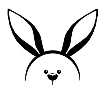 Sketch rabbit ears with a muzzle. Easter bunny. Stock Illustration