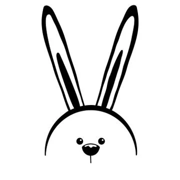 Sketch rabbit ears with a muzzle. Easter bunny. Stock Illustration