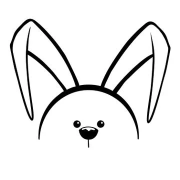 Sketch rabbit ears with a muzzle. Easter bunny. Stock Illustration