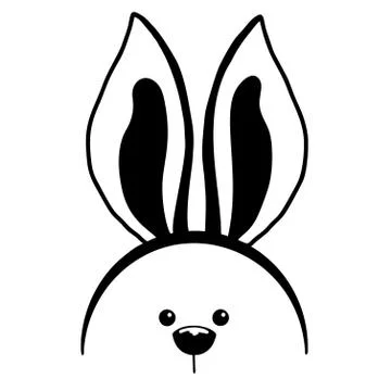 Sketch rabbit ears with a muzzle. Easter bunny. Stock Illustration