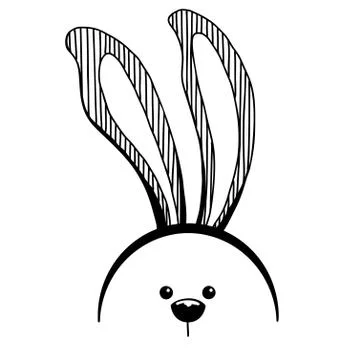 Sketch rabbit ears with a muzzle. Easter bunny. Vector Stockillustratie