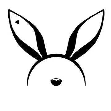 Sketch rabbit ears with a nose. Easter bunny. Vector Stockillustratie