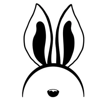 Sketch rabbit ears with a nose. Easter bunny. Vector Stockillustratie