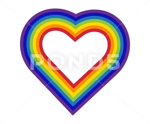 Sketch of rainbow colored heart with paint splashes Stock Illustration