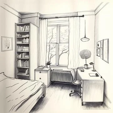 Sketch of a room Stock Illustration