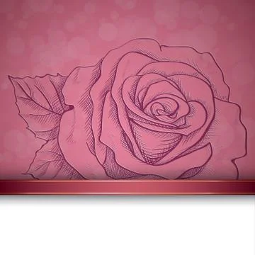 Sketch  rose background Stock Illustration