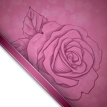 Sketch  rose background Stock Illustration