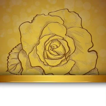 Sketch  rose background Stock Illustration
