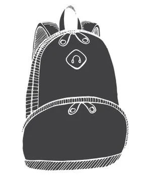 Sketch of a rucksack. Backpack isolated on white background. Stock Illustration