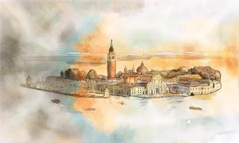 Sketch of San Giorgio Illustrazione stock