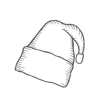 Sketch of Santa Hat Illustrazione stock
