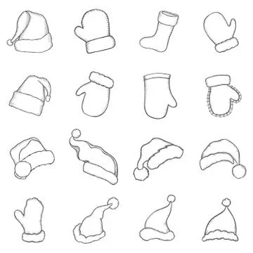 Sketch of Santa Hat Illustrazione stock