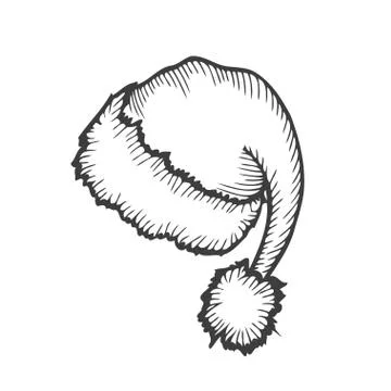 Sketch of Santa Hat Stock Illustration