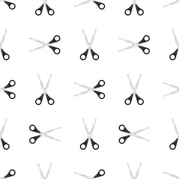 Sketch scissors pattern for print design on white background. professional Illustrazione stock