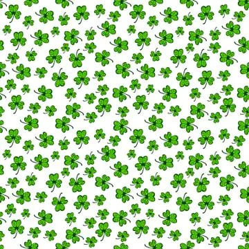 Sketch of seamless background with clover. Illustration