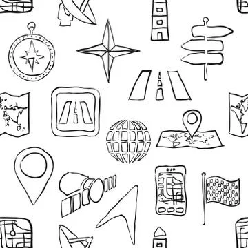 Sketch seamless navigation pattern 스톡 일러스트