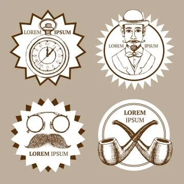 Sketch set of gentleman's Stock Illustration