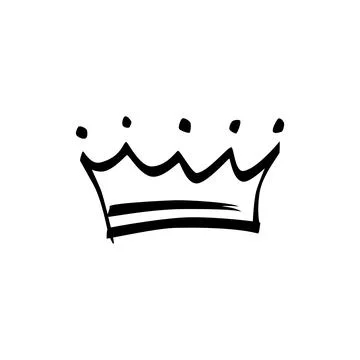 Sketch of a simple crown design with decorative elements on a plain backgroun イラスト素材