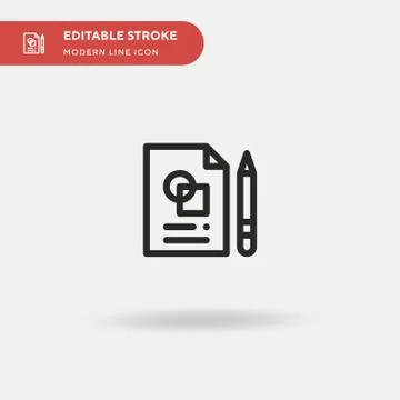 Sketch Simple vector icon. Illustration symbol design template for web mobile Illustrazione stock