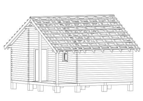 Sketch of small house Stock Illustration